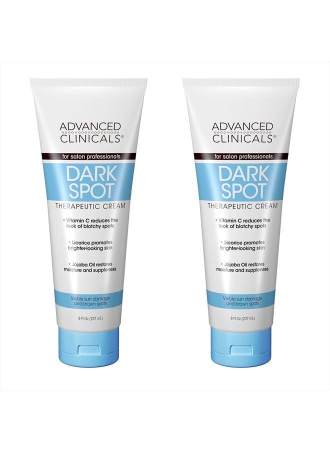 Advanced Clinicals - Dark Spot Vitamin C Cream For Face, Hand, & Body Lotion, Anti Aging Therapeutic Skin Care Moisturizer Lotion Reduces Appearance Of Age Spots, Blotchy Skin, & Wrinkles, (2-Pack) - Image 1