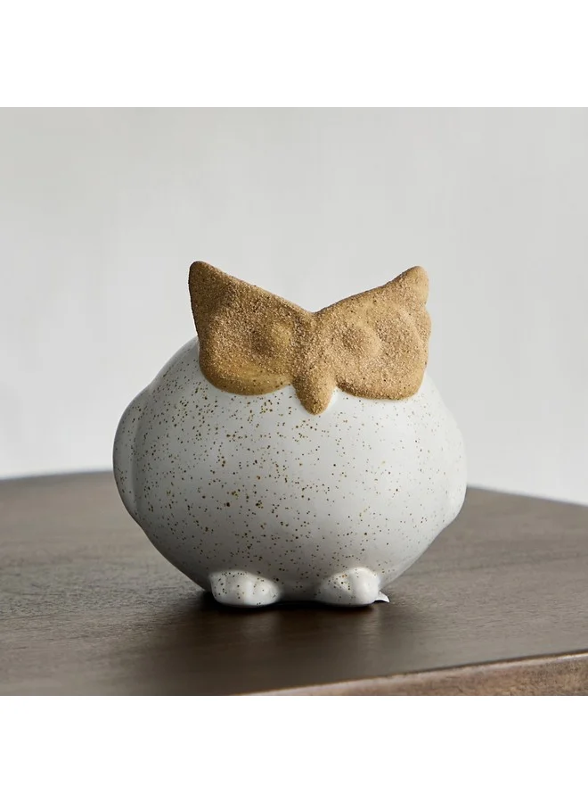Home Box Blyth Ceramic Double Texture Owl 8.9 x 8.9 x 8.2 cm