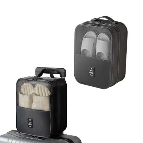 Resdenio 2 Pack Shoe Bags for Travel Holds 3 Pair of Shoes Portable Shoes Storage Bag Organizer Travel Luggage Shoe Organizer for Women and Teenager Black - Image 1