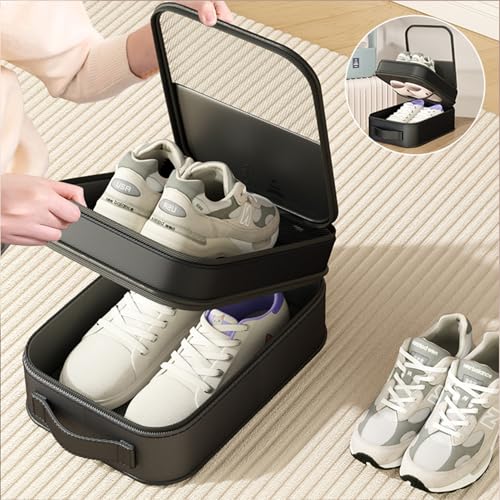 Resdenio 2 Pack Shoe Bags for Travel Holds 3 Pair of Shoes Portable Shoes Storage Bag Organizer Travel Luggage Shoe Organizer for Women and Teenager Black - Image 3
