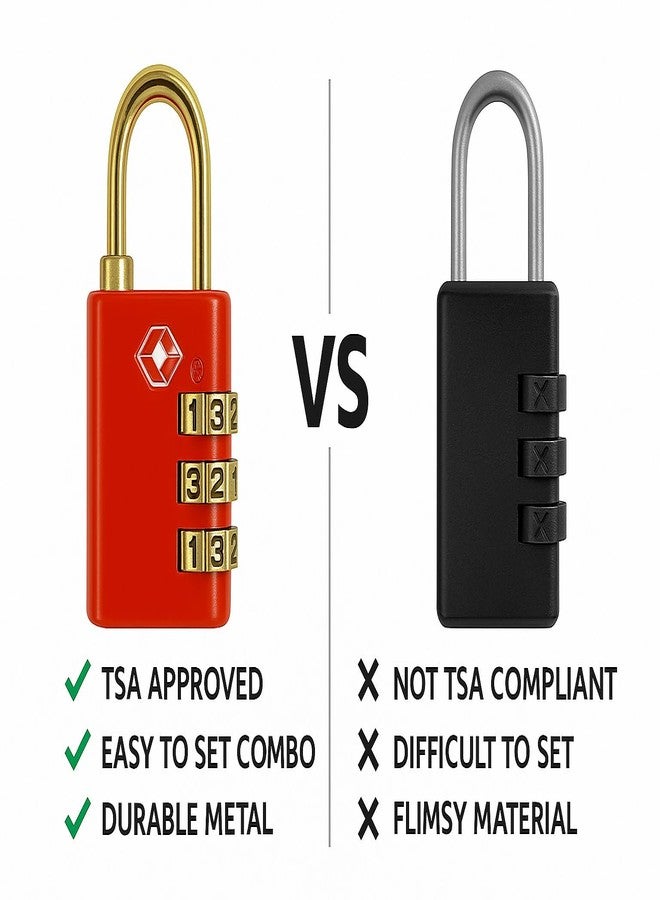 QUIRA 3 Digit Combination Padlocks TSA Approved Travel Lock for Suitcases & Bag (QR-016R) - Image 5