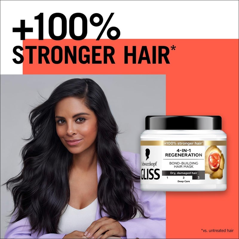 Gliss 4-in-1 Regeneration Bond-Building Hair Mask, 400ml — Regenerate damaged hair with this intensive mask, formulated to restore strength and vibrant health - Image 5