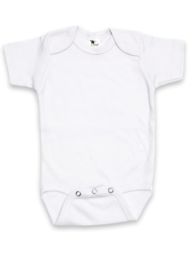 Laughing Giraffe Laughing Giraffe Baby Blank Short Sleeve Unisex Onesie Bodysuit White  - Image 1