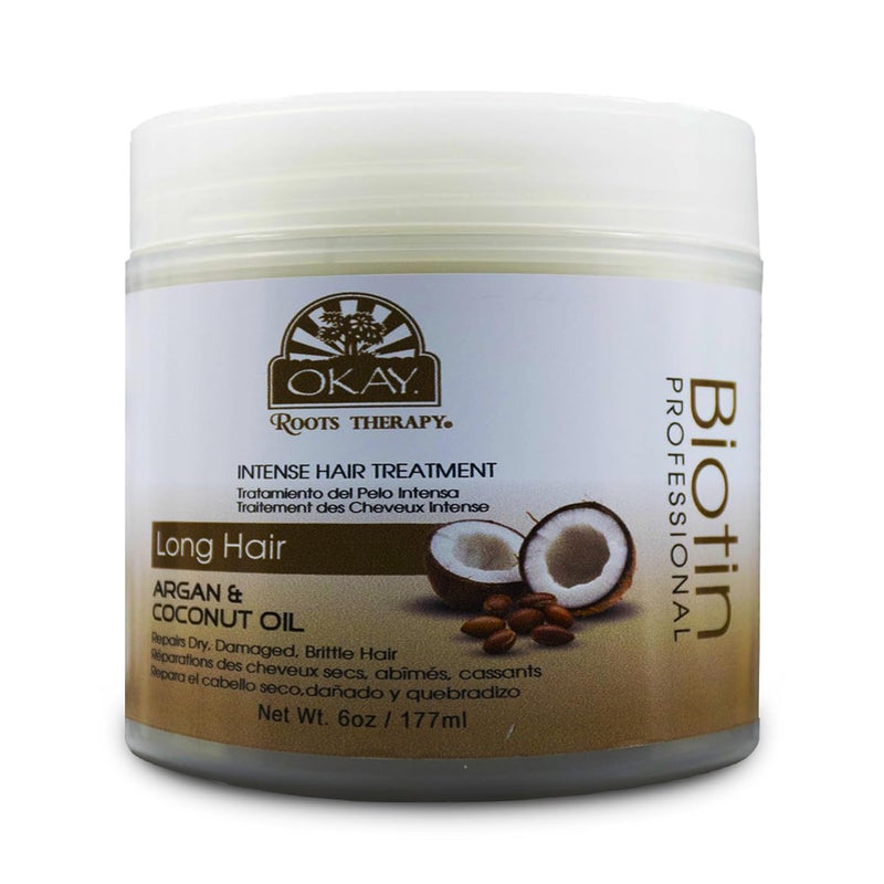 Okay Roots Therapy Biotin Argan Coconut Professional Intense hair Treatment 6 Ounce