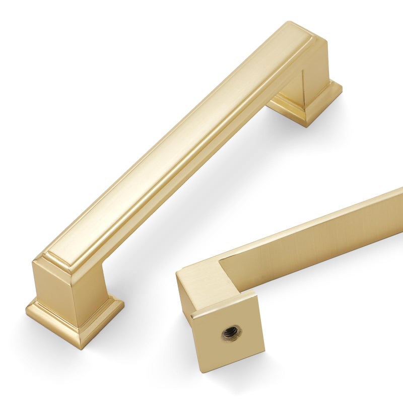 COTYKILEY 10 Pack 375 Inch96mm Brushed Brass Cabinet Handles Gold Kitchen Cabinet Pulls Cabinet Door Handles Kitchen Cabinet Hardware Cupboard Drawer Pulls Dresser Handles