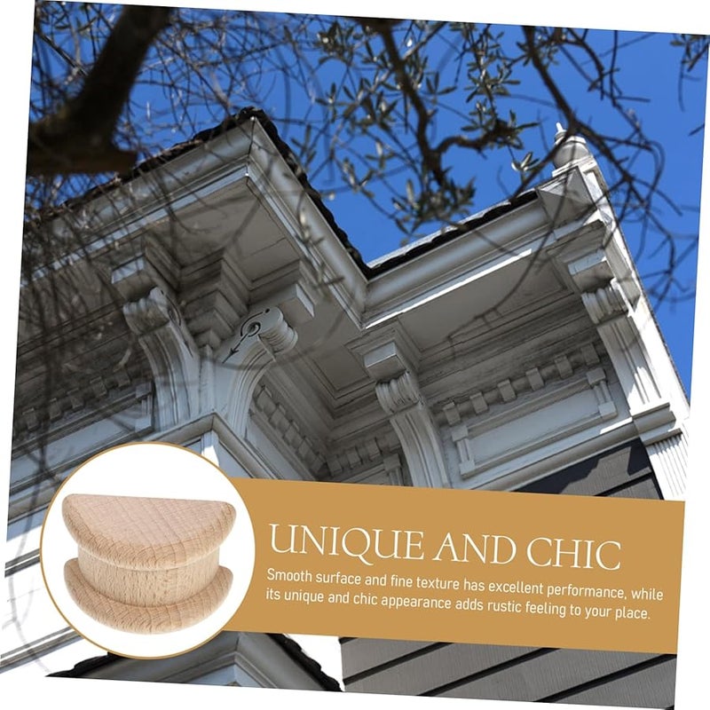 4 Pack Decorative Wooden Corbels Carved Applique Roman Pillar for Furniture Home Decor - Image 5