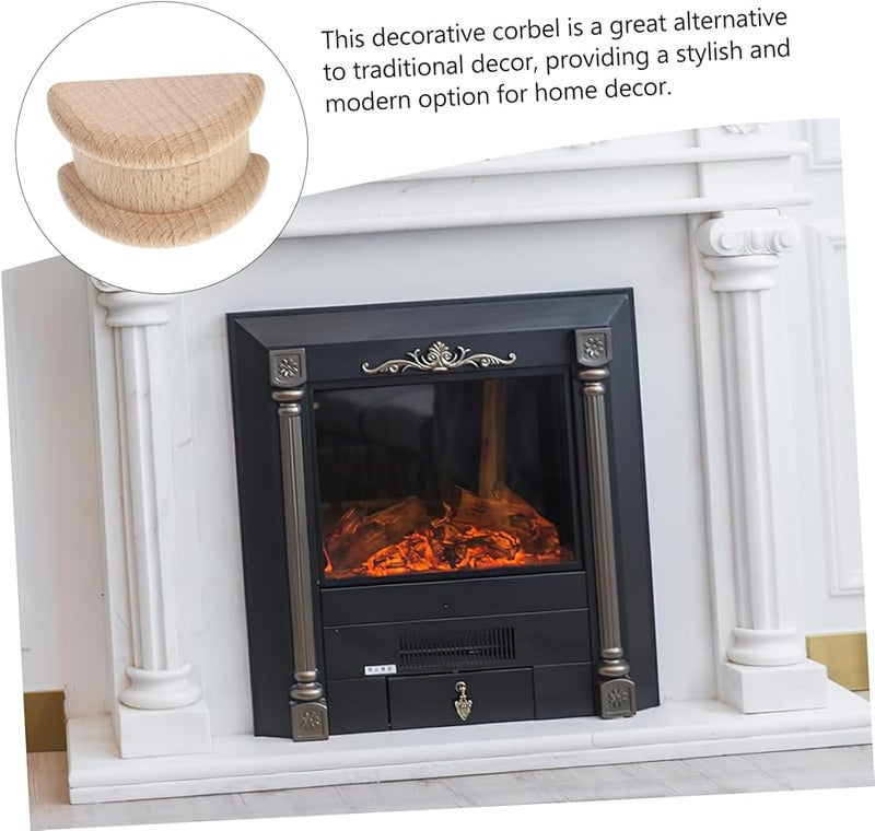 4 Pack Decorative Wooden Corbels Carved Applique Roman Pillar for Furniture Home Decor - Image 4