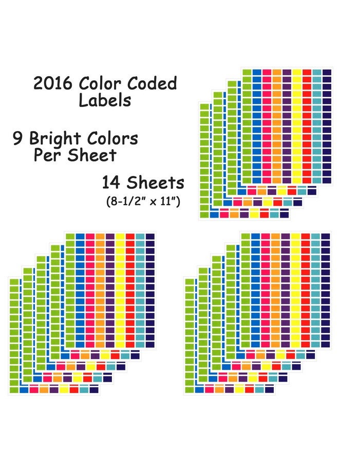 تاج-أه-روم ملصقات ملصقات Tag-A-Room مستطيلة بنقاط ترميز ملونة، مقاس 1/2 بوصة × 3/4 بوصة، 9 ألوان زاهية، ورقة مقاس 8 1/2 بوصة × 11 بوصة (عبوة من 2016 قطعة) - Image 4