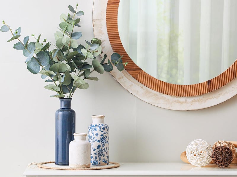 ooit Ceramic Vintage Vases Set of 3, Blue and White Flower Decorative Vase Chinoiserie Decor Rustic Farmhouse Retro Floral Vases for Table Bookshelf Mantel Kitchen Living Room Office - Image 5
