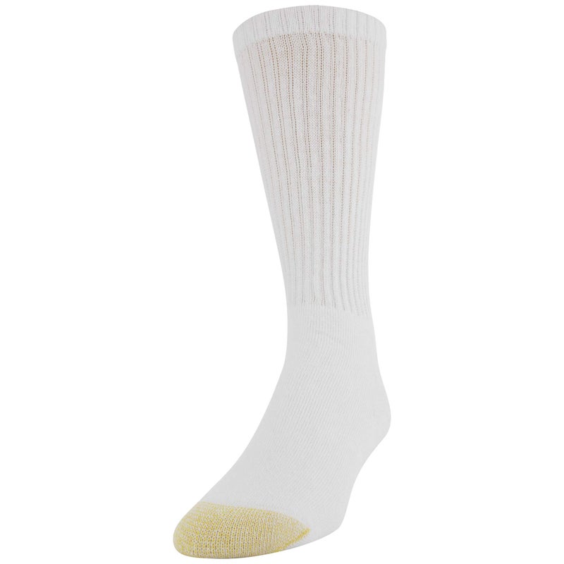 GOLDTOE Men's 656s Cotton Crew Athletic Socks, Multipairs, White (6-Pairs), Large - Image 2