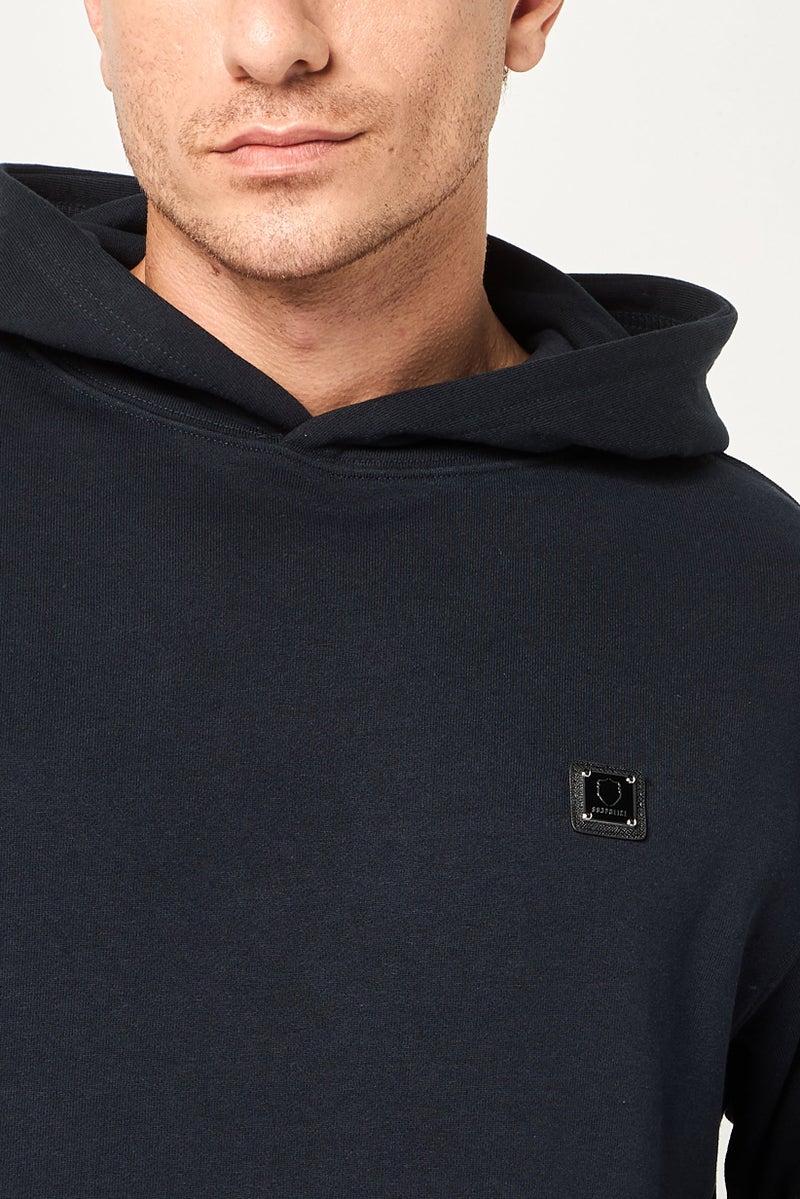 833 POLICE Men Long Sleeves Brand Logo Hoodie, Navy - Image 3