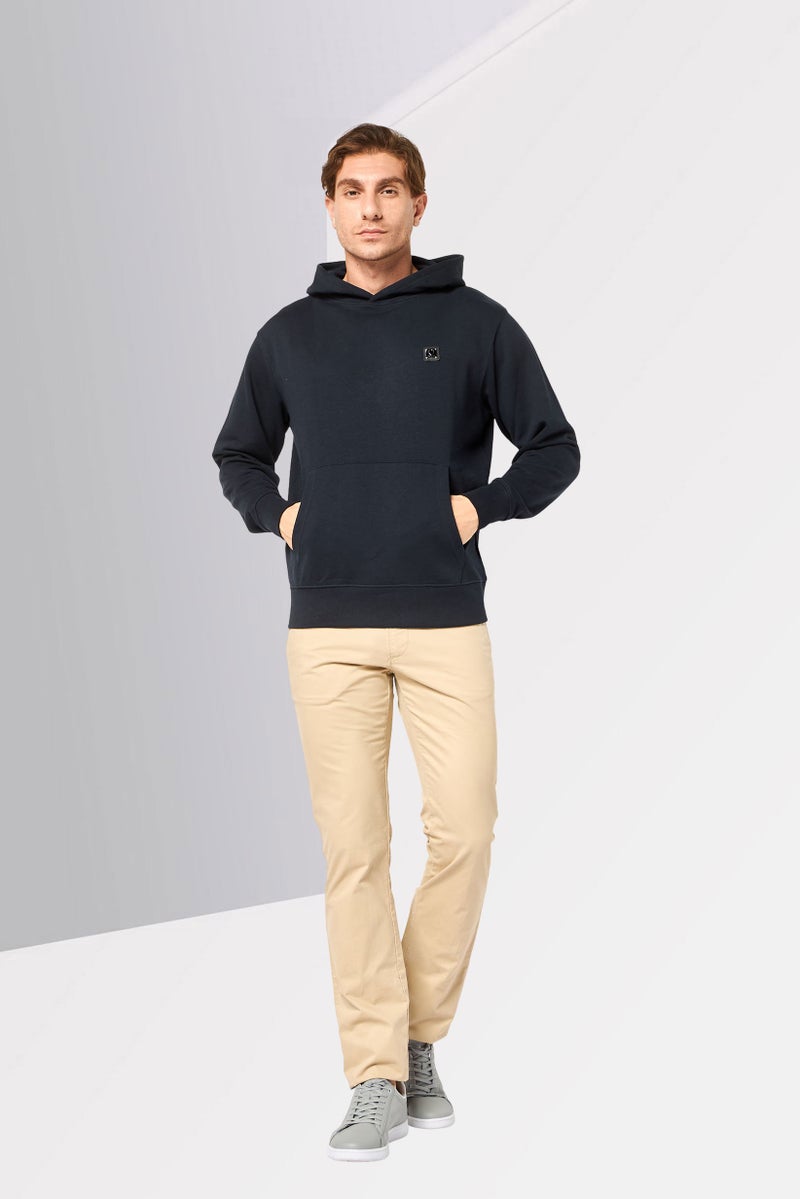 833 POLICE Men Long Sleeves Brand Logo Hoodie, Navy - Image 2