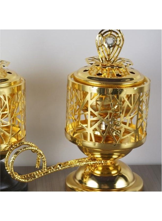 Nariele Gold Iron Carbon Fire Aromatherapy Stove Fragrance Insert Handheld Ornament - Image 2