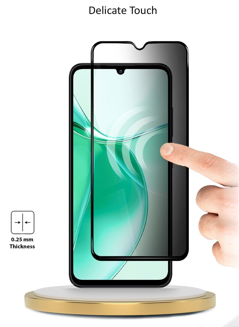 دبليو تيك زيتى بليد A35 / ز تي بليد A55 4G 2024 سلسلة بريميوم E2E واقي شاشة زجاجي مقسى كامل الغطاء - شفاف/أسود - Image 4