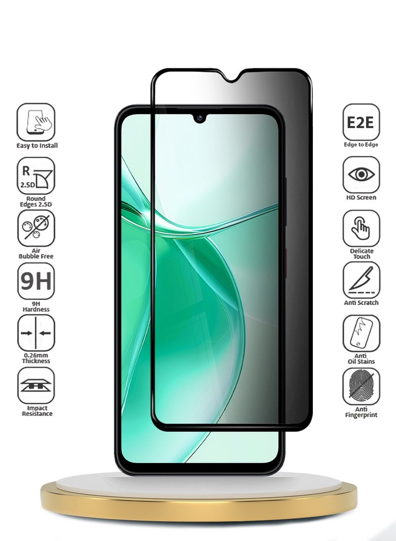 دبليو تيك زيتى بليد A35 / ز تي بليد A55 4G 2024 سلسلة بريميوم E2E واقي شاشة زجاجي مقسى كامل الغطاء - شفاف/أسود - Image 2