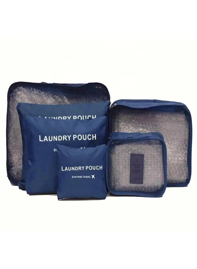 CAVERNSHOP 6-Piece Travel Cloth Organizer Pouch Set - Waterproof Laundry Zipper Bags, High-Capacity Luggage Packing Organizers for Clothes, Portable Multipurpose Tidy Case - Image 2