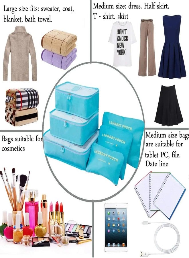 CAVERNSHOP 6-Piece Travel Cloth Organizer Pouch Set - Waterproof Laundry Zipper Bags, High-Capacity Luggage Packing Organizers for Clothes, Portable Multipurpose Tidy Case - Image 5