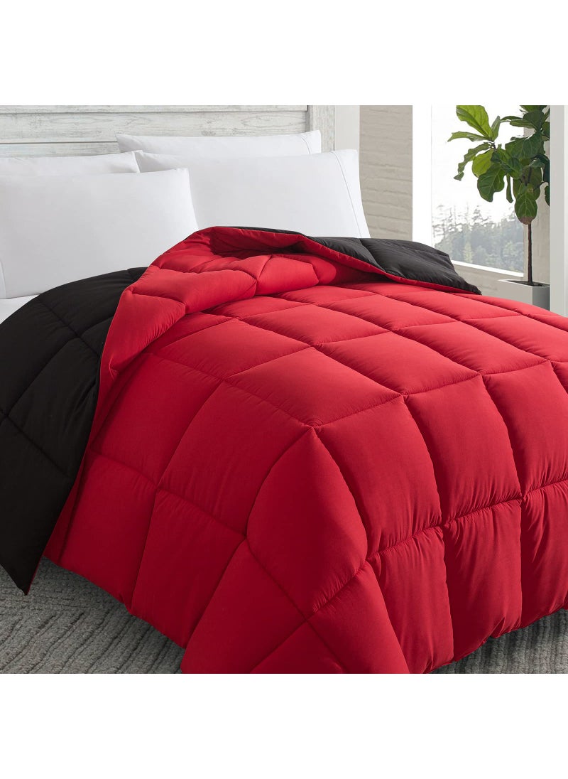 COSYBAY Cosybay Down Alternative Comforter RedBlack King  All Season Soft Quilted King Size Bed Comforter  Duvet Insert with Corner Tabs Winter Summer Warm Fluffy 102x90 inches 