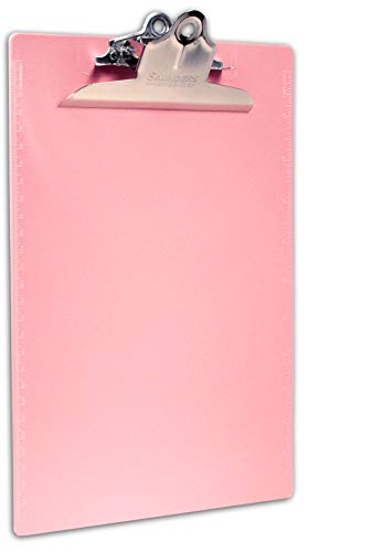 Saunders Pink Plastic Clipboard with Low Profile Clip - Image 2