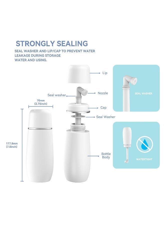 JUNARIS زجاجة bidet محمولة كبيرة بخاخ يدوي للسفر مرحاض شطاف مقعد مقاوم للتسرب، شطاف مناسب للسفر للاستخدام الصحي في الحمامات والمرحاض (وردي) - Image 4