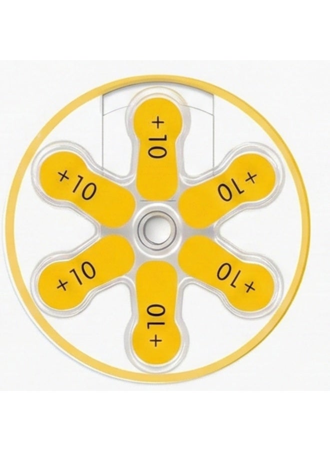 بطارية سماعة الأذن بحجم 10 1.45 فولت زنك هواء (علامة صفراء) - بديل زر PR70 للأجهزة السمعية الرقمية ومكبرات الصوت [عبوة من 6] - طاقة تدوم طويلاً - Image 5