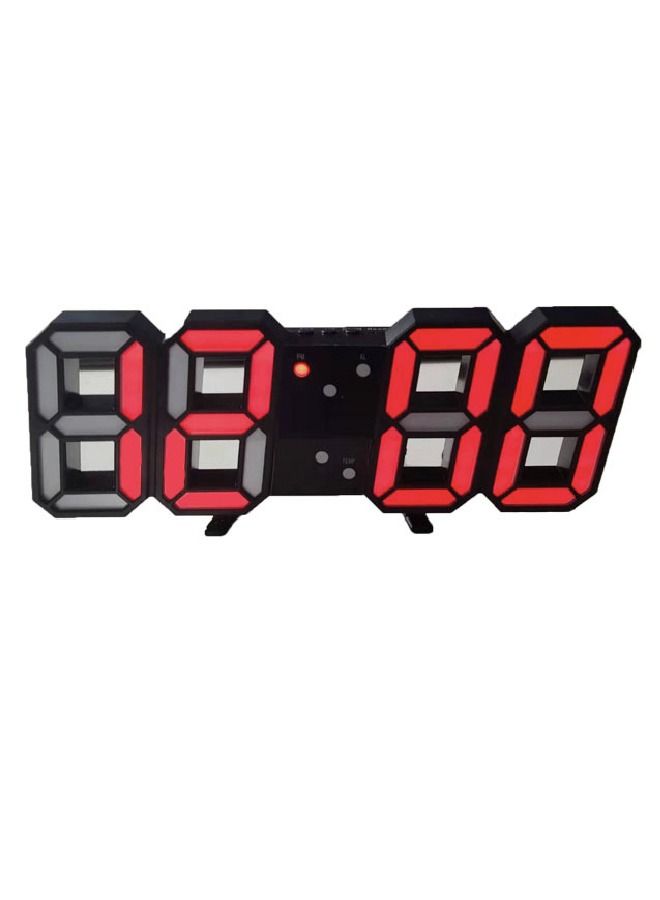 Padom 3D LED Digital Clock Glowing Night Mode Brightness Adjustable Electronic Table Clock 24/12 Hour Display Alarm Clock Wall Hanging - Image 1