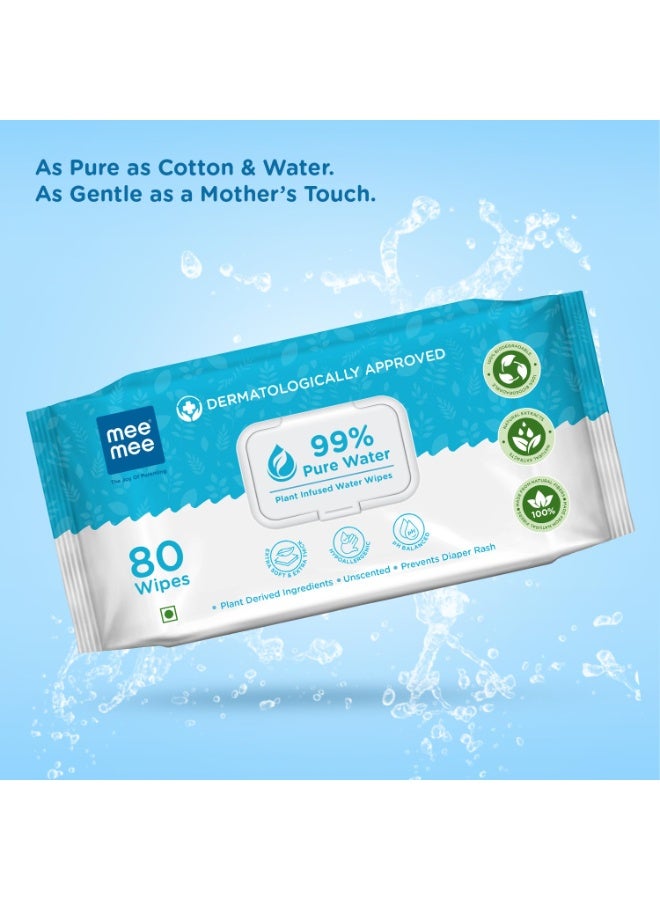 Mee Mee Pure Water Wet Wipes with Lid 80 pcs (Pack of 3) – Unscented, Plant Derived, Super Thick Baby Wet pure Wipes - Image 4