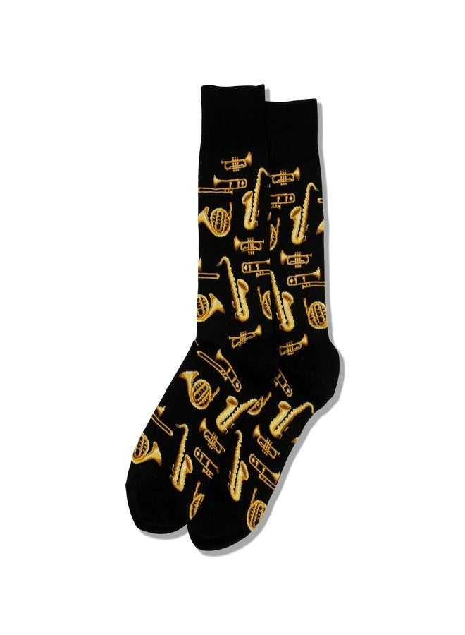 Hot Sox mens Conversation Starter Novelty Fashion Casual Sock, Jazz Instruments (Black), 6 12 US - Image 2