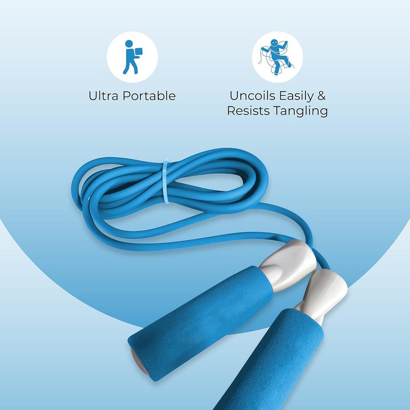 Nivia Ergonomic Jump Rope - Tangle-Free Skipping Rope for Speed Jumping, Boxing, and Cardio (Blue) | Speed Training Rope for Cardio, Boxing, Fitness and Conditioning - Image 3