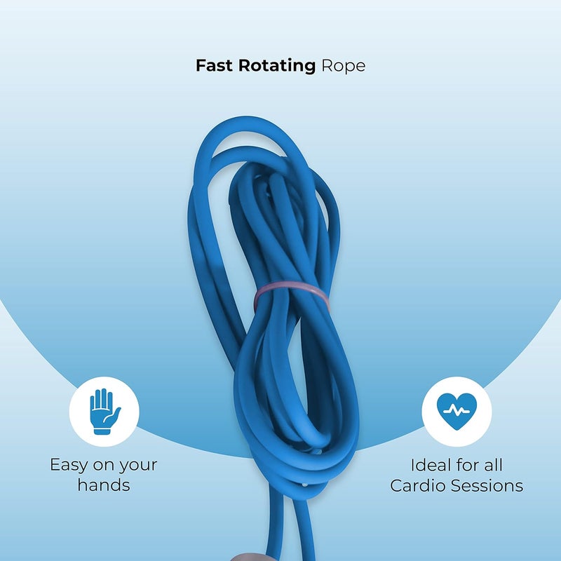 Nivia Ergonomic Jump Rope - Tangle-Free Skipping Rope for Speed Jumping, Boxing, and Cardio (Blue) | Speed Training Rope for Cardio, Boxing, Fitness and Conditioning - Image 5