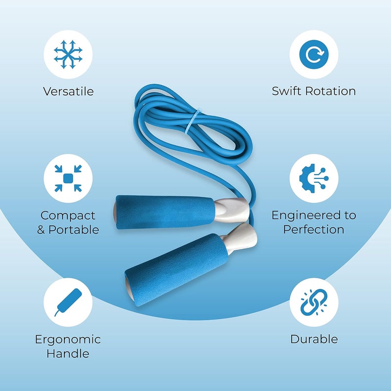 Nivia Ergonomic Jump Rope - Tangle-Free Skipping Rope for Speed Jumping, Boxing, and Cardio (Blue) | Speed Training Rope for Cardio, Boxing, Fitness and Conditioning - Image 2