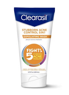 Clearasil Clearasil Stubborn Acne Control 5in1 Exfoliating Wash, Maximum Strenght with 2% Salicylic Acid Acne Treatment Medicine, Daily Acne Facial Cleanser 6.78 fl oz  - Image 1