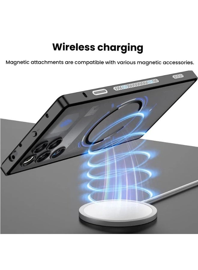 general Magnetic Case Compatible with ZTE Nubia RedMagic 11 Pro/Pro+/Pro Plus, Aluminium Alloy Metal Frame Matte Frosted Translucent Back Cover Anti-Drop Shockproof Protective Shell - Image 3