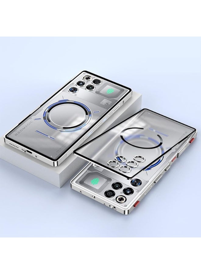 general Magnetic Case Compatible with ZTE Nubia RedMagic 11 Pro/Pro+/Pro Plus, Aluminium Alloy Metal Frame Matte Frosted Translucent Back Cover Anti-Drop Shockproof Protective Shell - Image 1