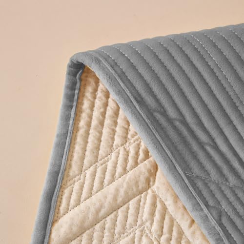 House of Quirk Sofa Covers Velvet Herringbone Chenille Fabric Furniture Protector 1/2/3/4 Seater Sofa Cover Slipcovers Anti-Slip Stretch Seat Mat (One Seater, Camel, 70x70cm) - Image 5