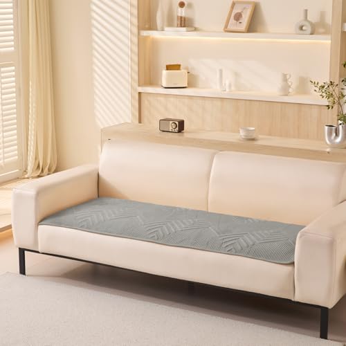 House of Quirk Sofa Covers Velvet Herringbone Chenille Fabric Furniture Protector 1/2/3/4 Seater Sofa Cover Slipcovers Anti-Slip Stretch Seat Mat (One Seater, Camel, 70x70cm) - Image 1