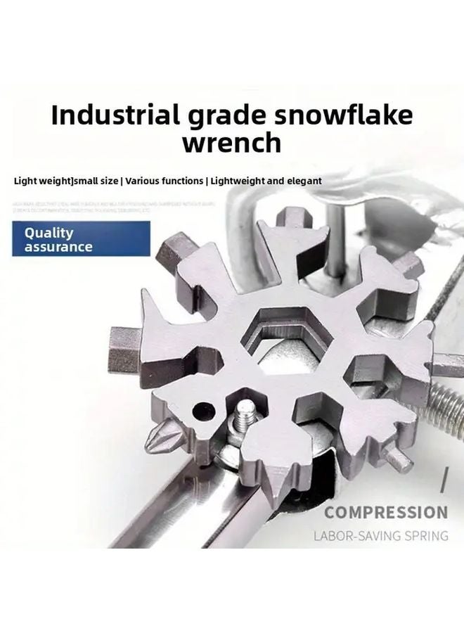 18 In 1 Multi Functional Snowflake Wrench Golden Stainless Steel Hex Key Set - Image 5