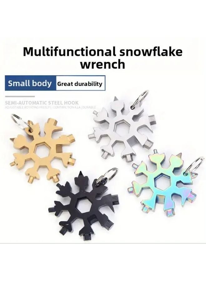 18 In 1 Multi Functional Snowflake Wrench Golden Stainless Steel Hex Key Set - Image 2