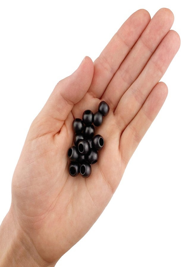 Craft Making Shop 125 Acrylic Beads 10mm with 4.8mm Large Hole, Matte Black - Image 2