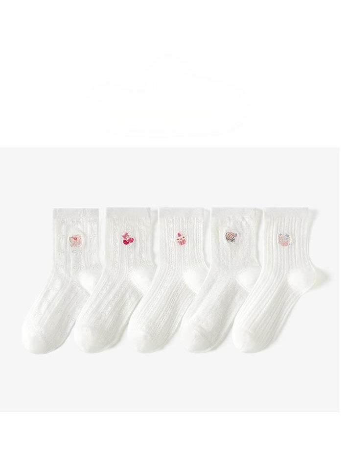 Generic - Women Absorb Sweat and Deodorize Socks 5 Pairs High Quality Socks One Size Fits All - Image 1