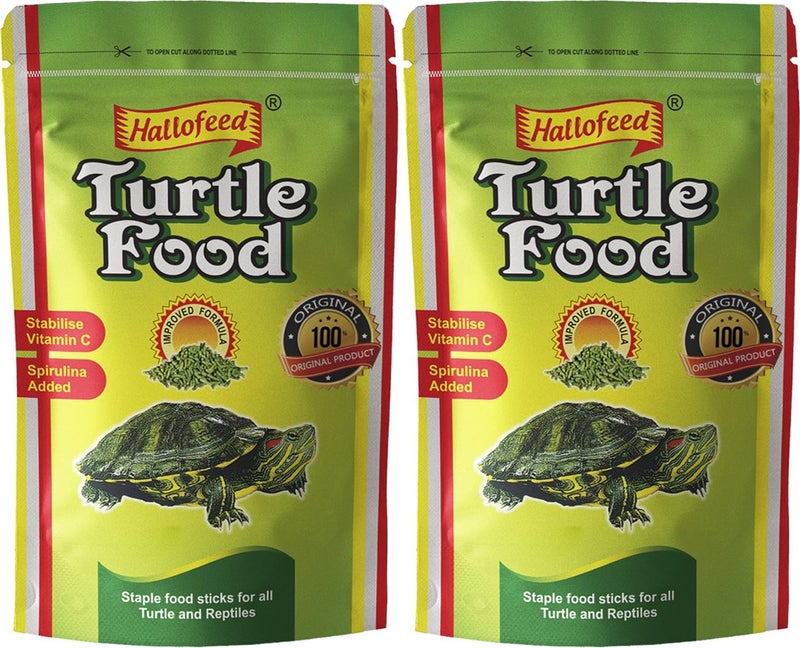 Hallofeed Aquatic : Premium Special Dried Turtle Food for All Tortoise Life Stages and Species | Enhances Growth and Development | 100 G x 2,All Life Stages - Image 1