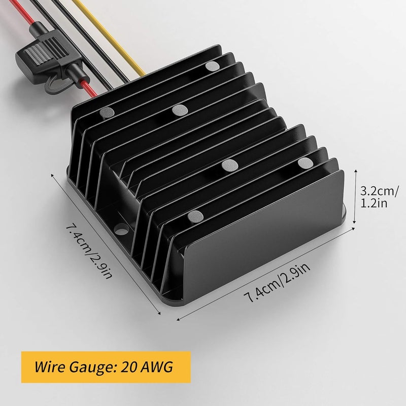 THLY 12V DC Voltage Stabilizer, 4A 48W Surge Protector with Fuse, Waterproof Regulator for Vehicles and Solar Systems - Image 3