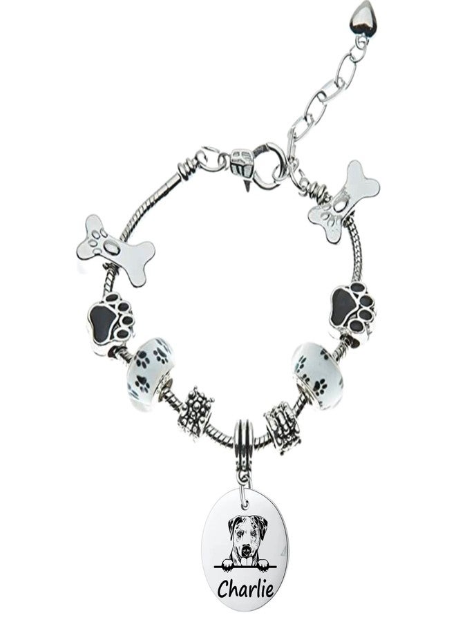 إنفينيتي كوليكشن هدايا لكلاب كاتاهاولا، سوار كاتاهاولا مزين بالخرز، مجوهرات كلاب محفورة حسب الطلب، تذكار مميز لمحبة الكلاب، هدية لمحبي الكلاب - Image 1