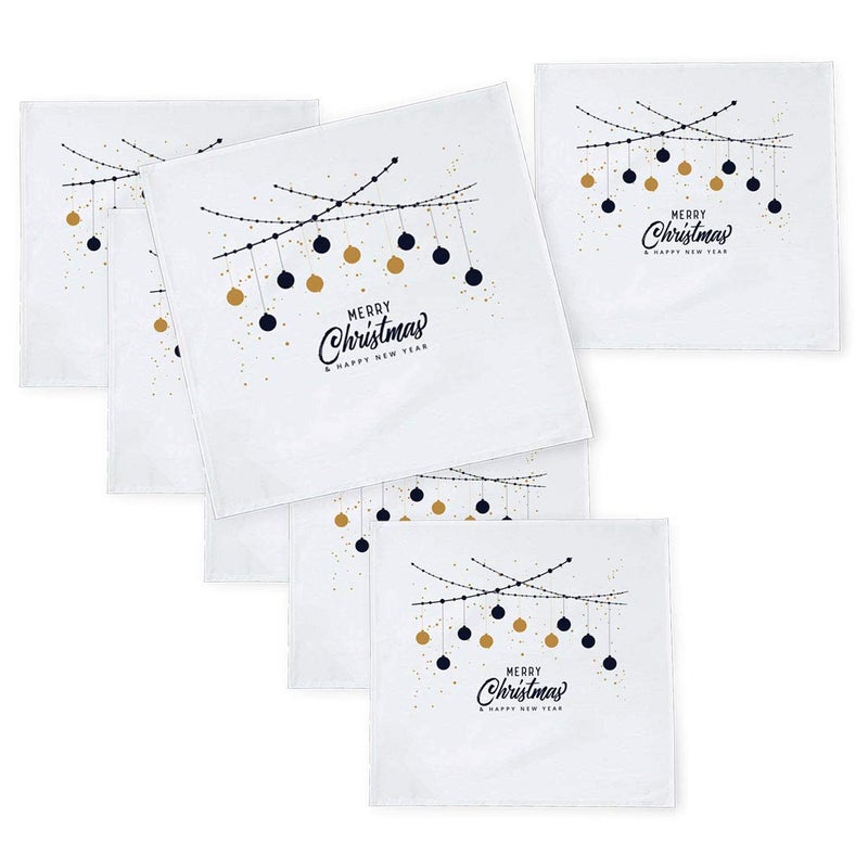 Khakee مناديل طاولة حرير تافتا بموضوع عيد الميلاد 6 قطع 10x10 لتزيين عيد الميلاد زينة عيد الميلاد هدية عيد الميلاد npxmas24P - Image 1