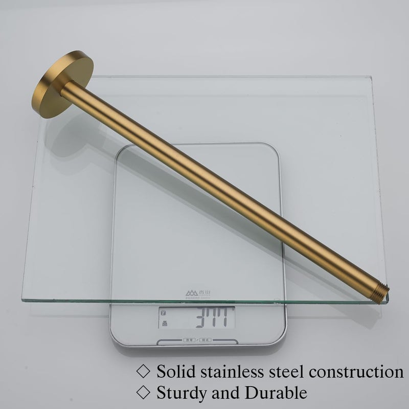 Random Champagne Bronze Shower Arm with Flange 16 Inches Ceiling Mount Shower Head Extension Straight Arm Ceiling-Mounted For Fixed Shower Head. RD-91038-16CB - Image 5
