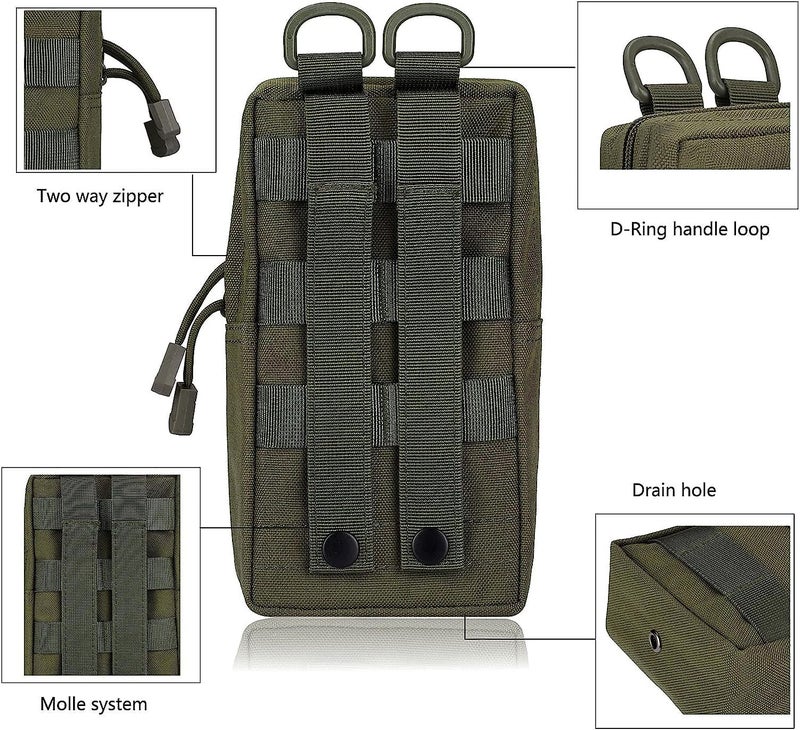 DIANZHU Tactical Pouch Waterproof Portable Mini Military Package Small Waist Pack EDC Bag Multifunctional Utility Pouch Hanging Accessories for Hiking, Hunting, Camping - Image 2