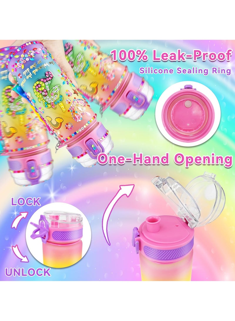 Mr. Penda Decorate Your Own Water Bottle Kits for Girls, Fun Arts and Crafts Gift Toys for Ages 5+, Gem Painting Crafts, Fun Arts and Crafts Gifts Toys for Girls Birthday (Unicorn) - Image 3