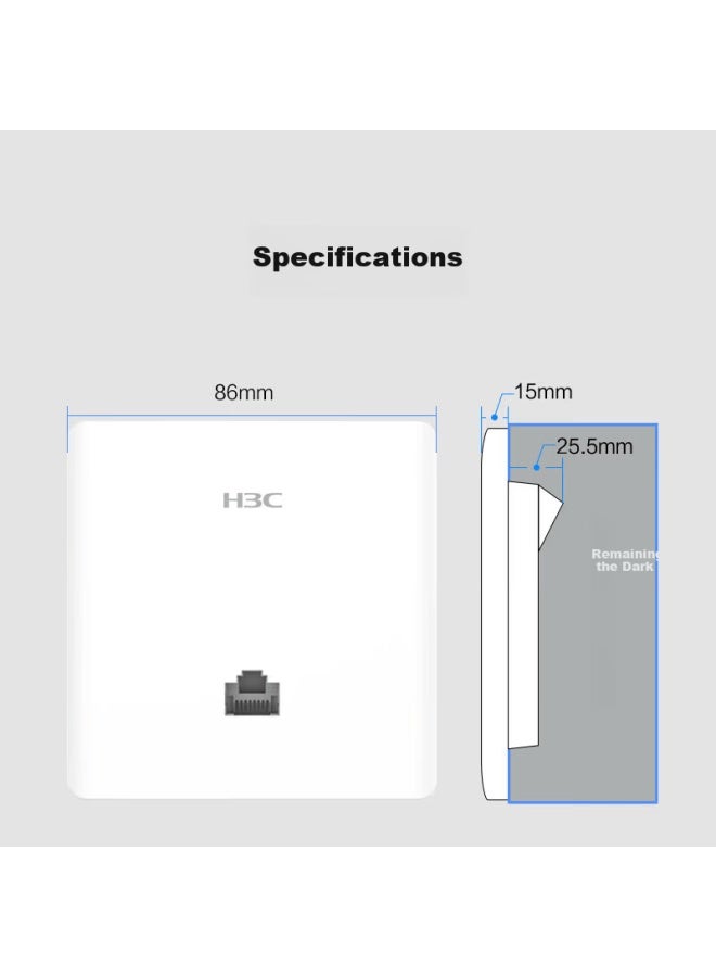 H3c Mini Ap3000l-u Wireless Ap Panel Whole-home Wifi 6 Gigabit Dual-band 3000mbps 160mhz Bandwidth Enterprise-level Whole-home Wifi Router Large Apartment Poe Powered - Image 4
