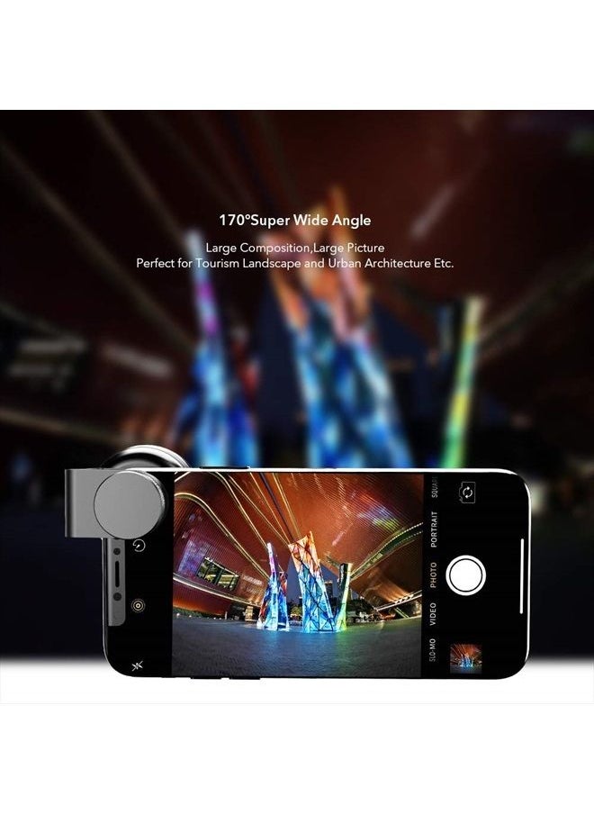 Miao Lab - 5 in 1 Phone Camera Lens Kit -2X Telephoto Lens+195 Fisheye+110 Wide Angle +10X Marco+170 Super Wide Angle Cell Phone Lens Kit for iPhone Samsung and Most of Smartphone - Image 1
