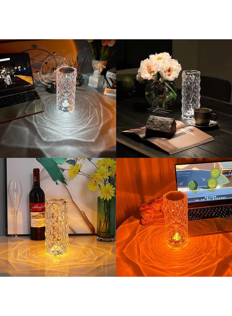 Color Changing Crystal Rose Diamond Table Lamp, Acrylic Touch Home Decoration - Bedroom Night Table, Study, Living Room, Party, Birthday/ Anniversary/ Valentine's Day Gift - Image 5
